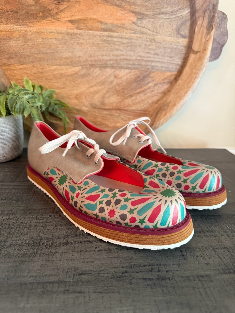 DOGO Pency Lace Up Mary Jane Artisan Oxfords Vegan Leather Made In Turkey sz 10